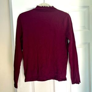 Loft Burgundy Ruffle Turtleneck sz L